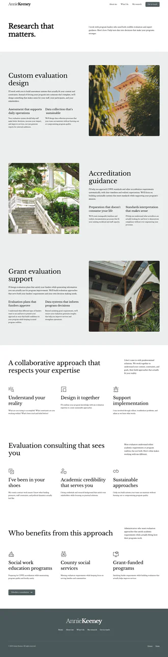 Consulting page, full page