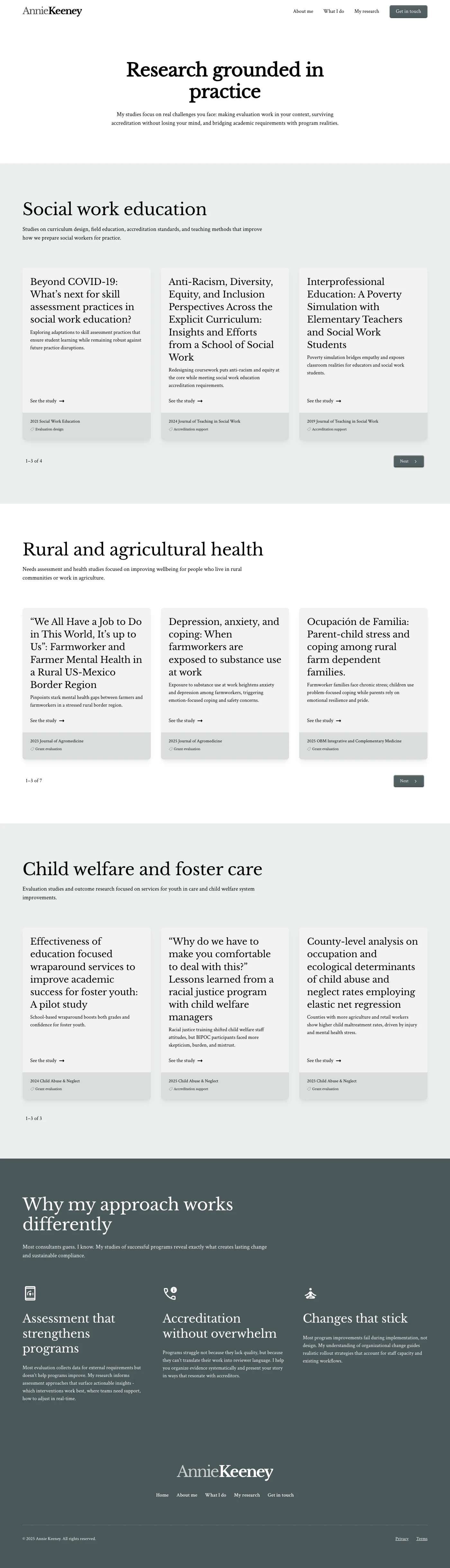 Research page, full page