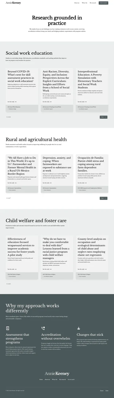 Research page, full page
