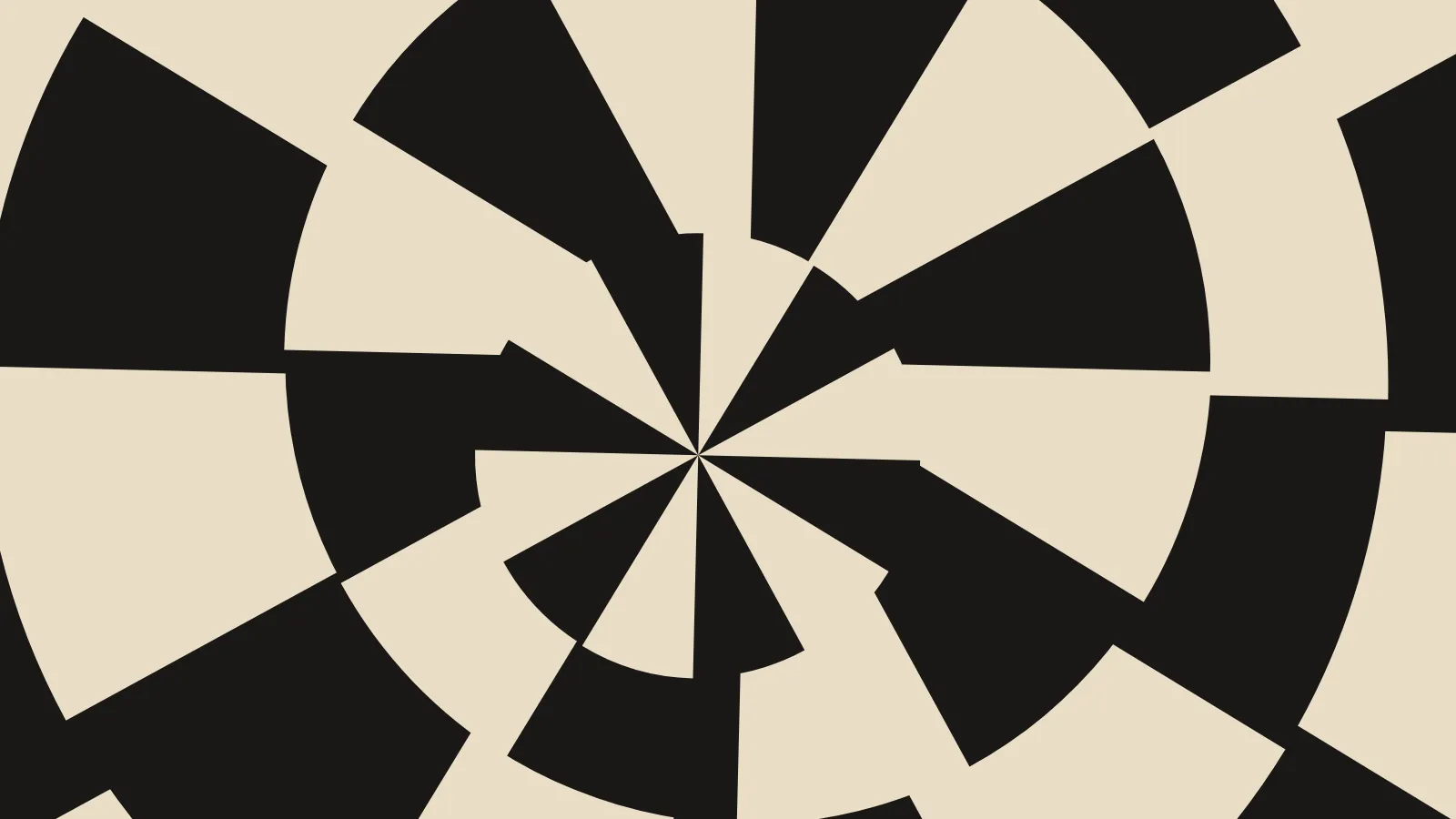 Ink and cream wedges fanning out from a single point