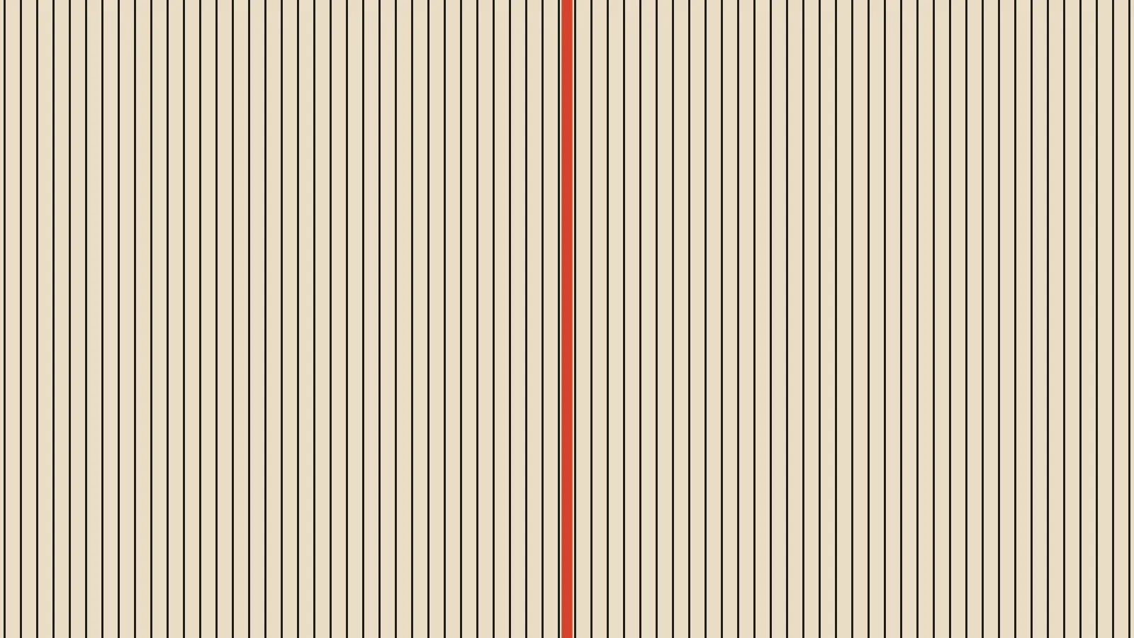 Even ink lines on oaktag with one red line at the centre