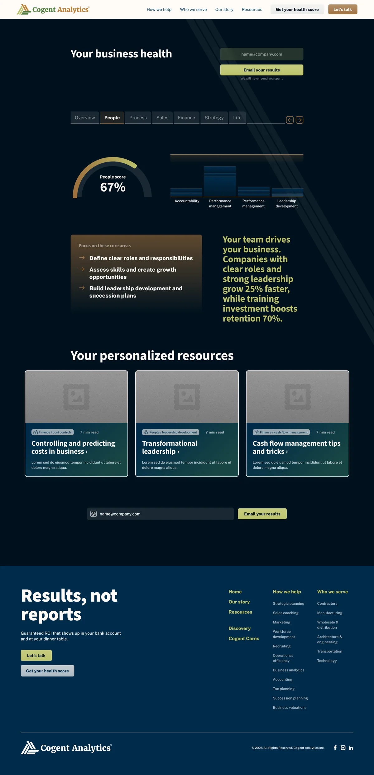Health assessment, results