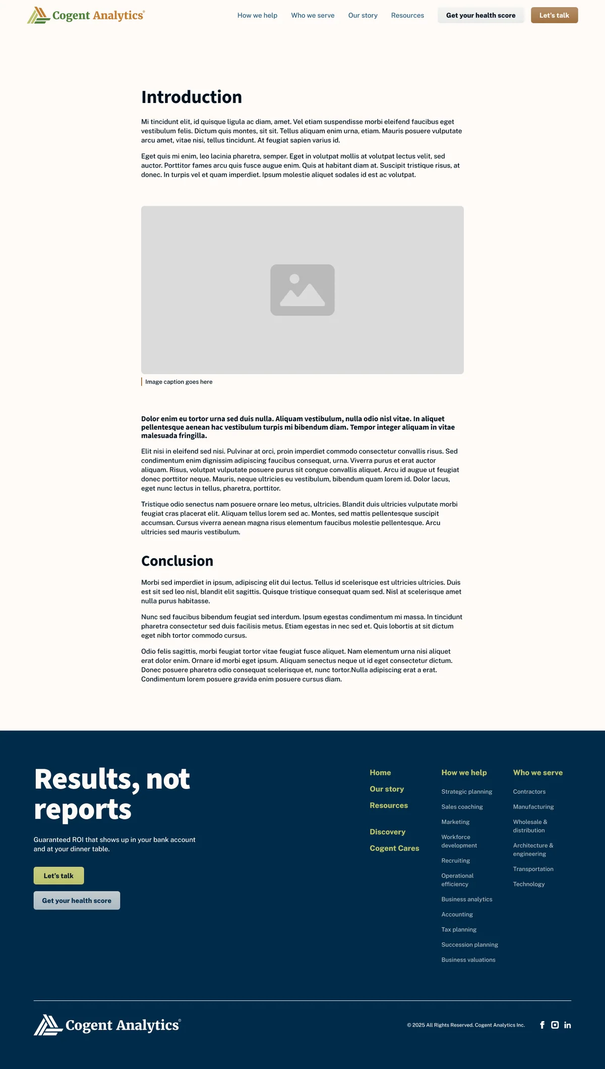 Legal page template