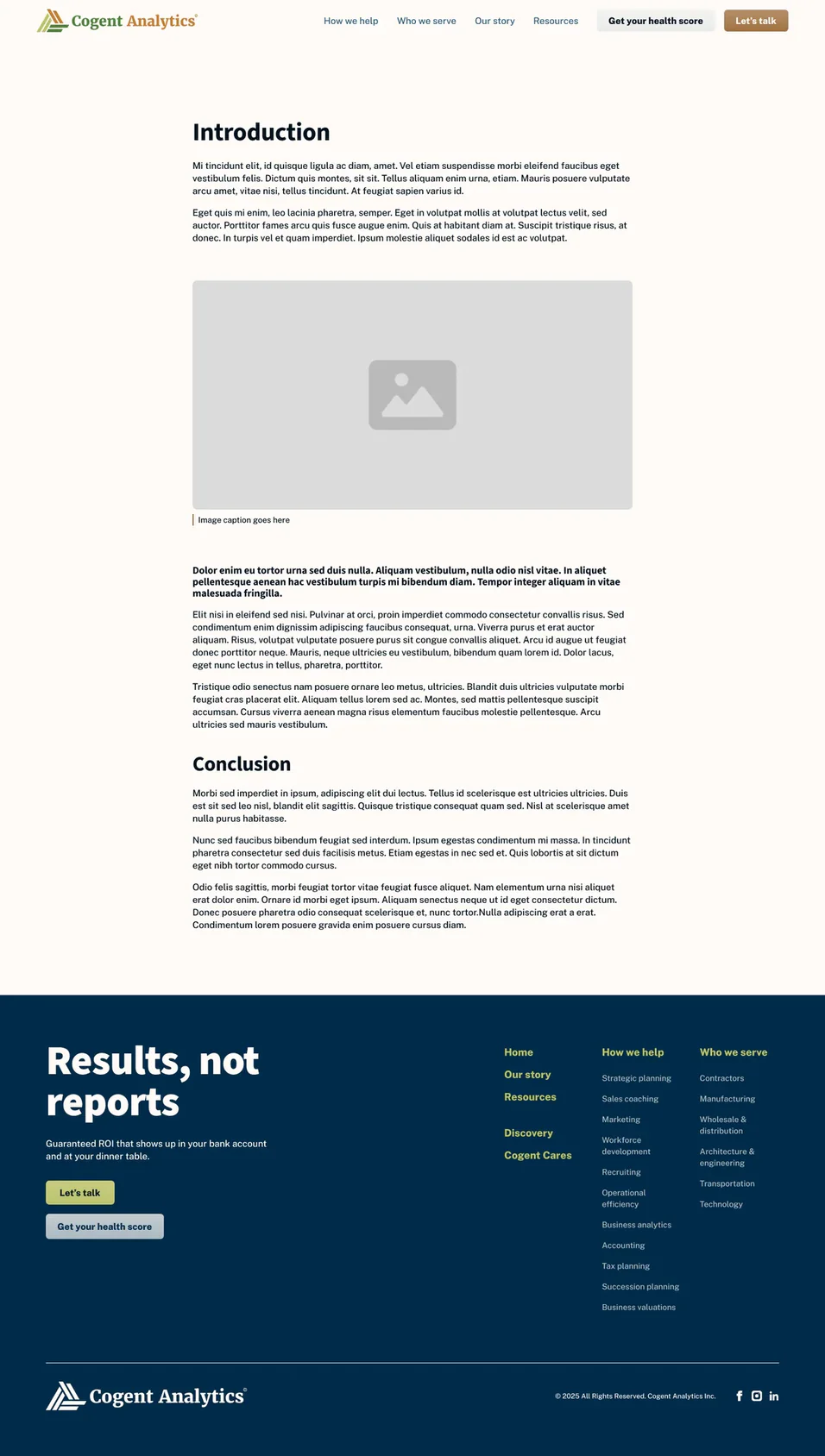 Legal page template