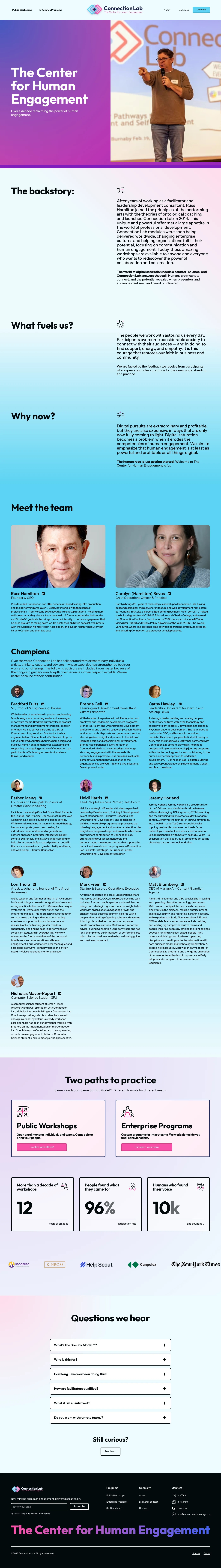 About page, full page