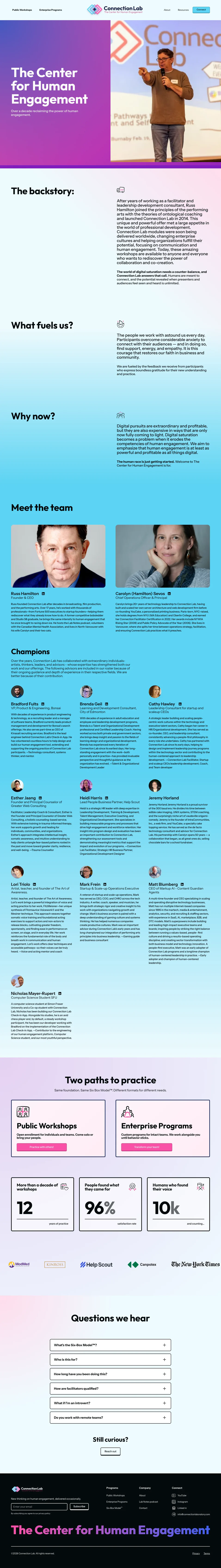 About page, full page