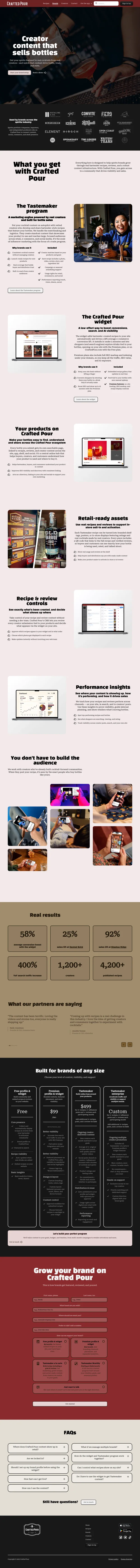 Brands page, full page