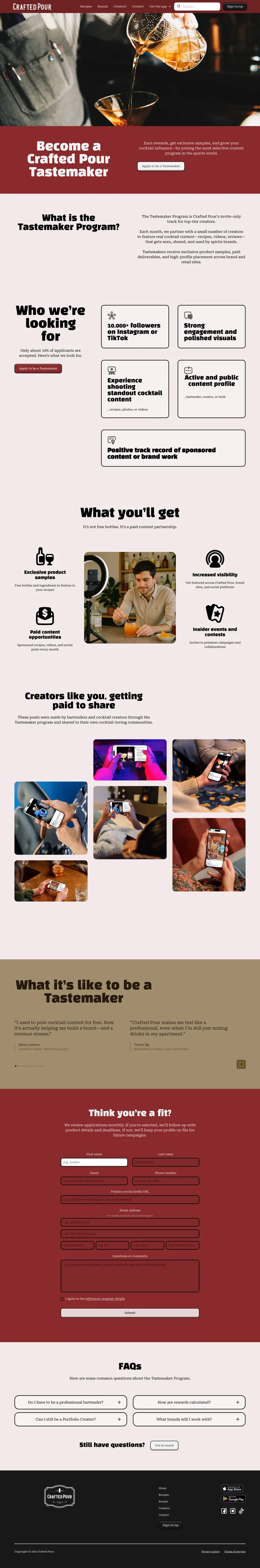 Creator programme detail page, full page