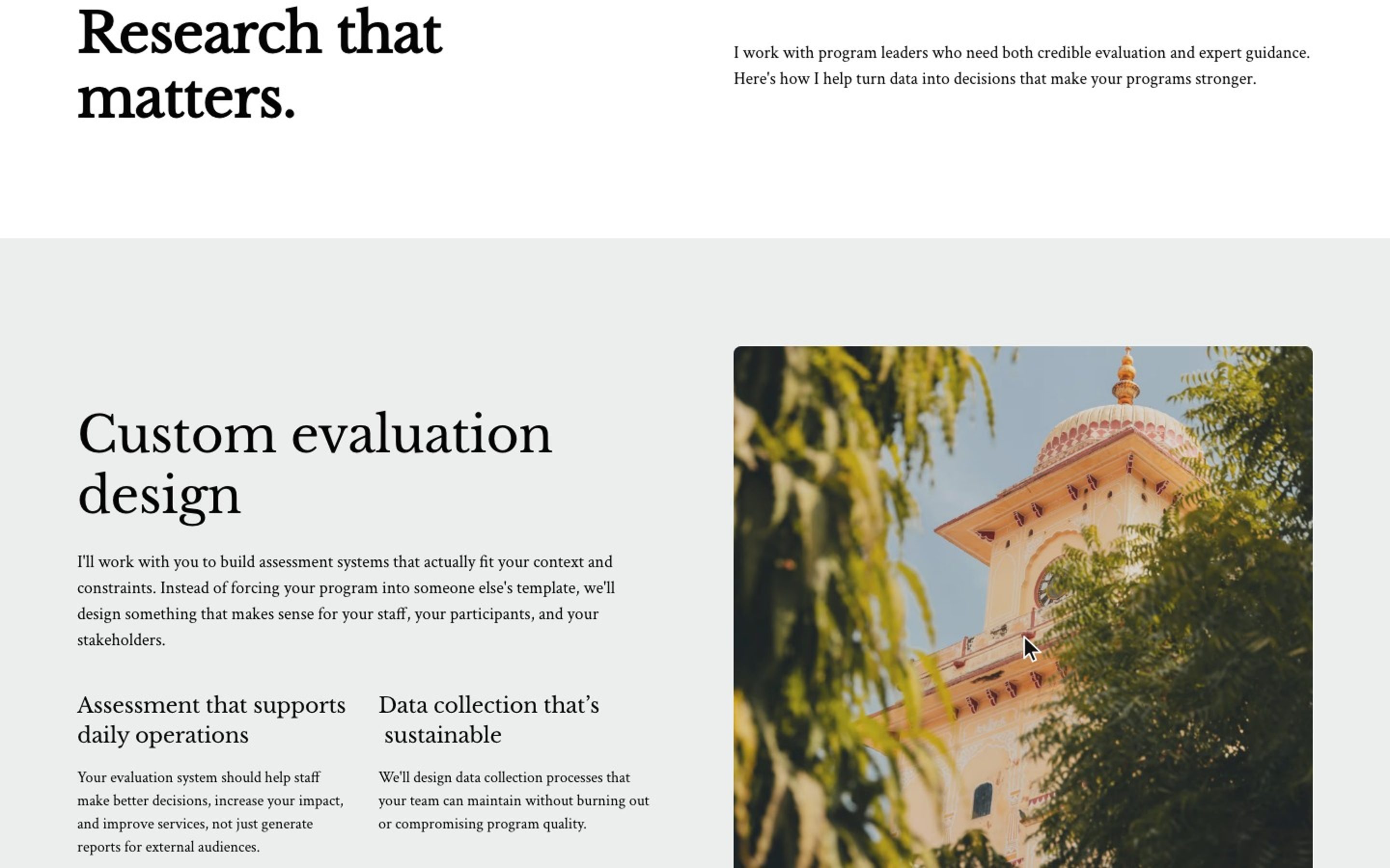 Named consulting services on the Consulting page