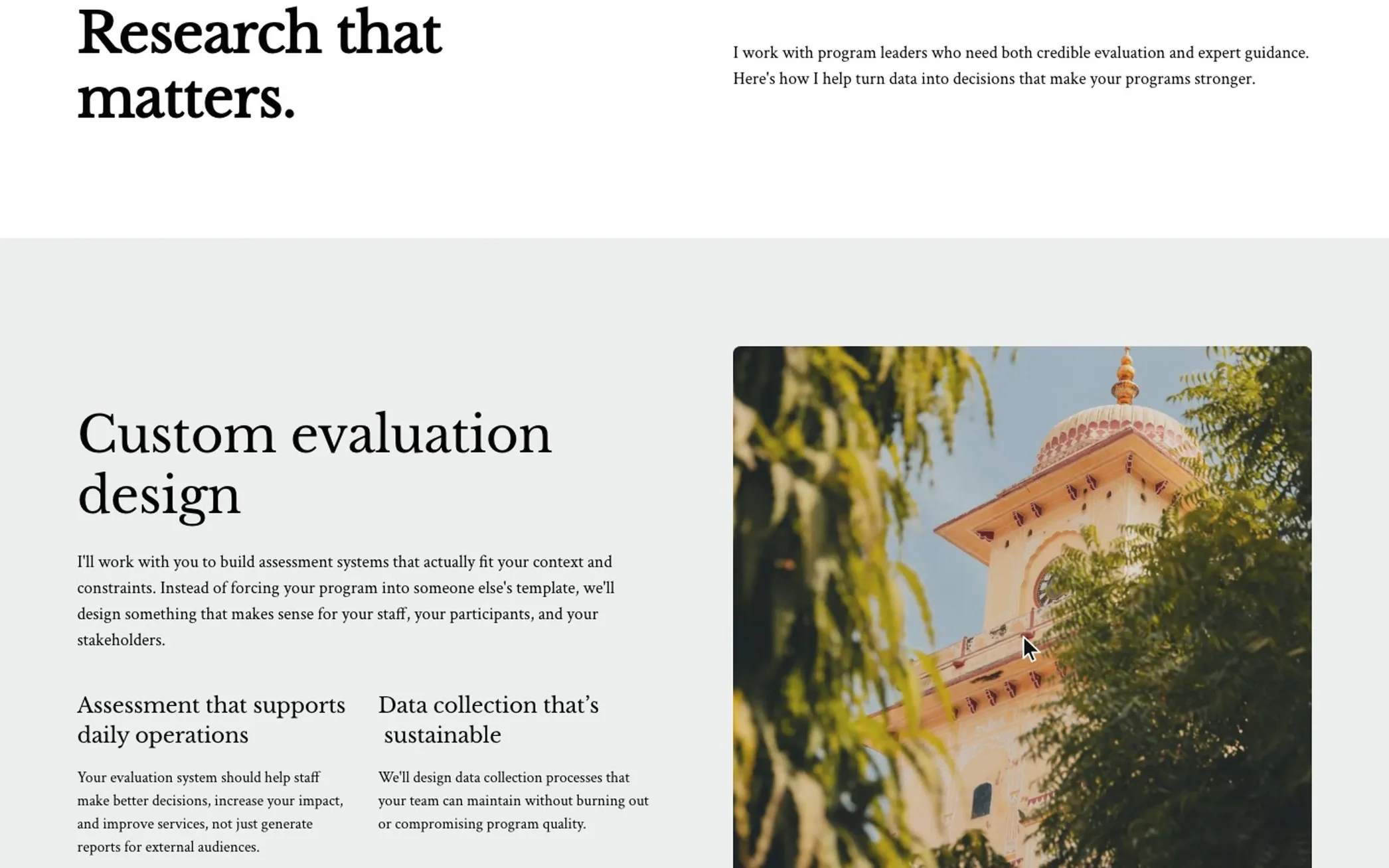 Named consulting services on the Consulting page