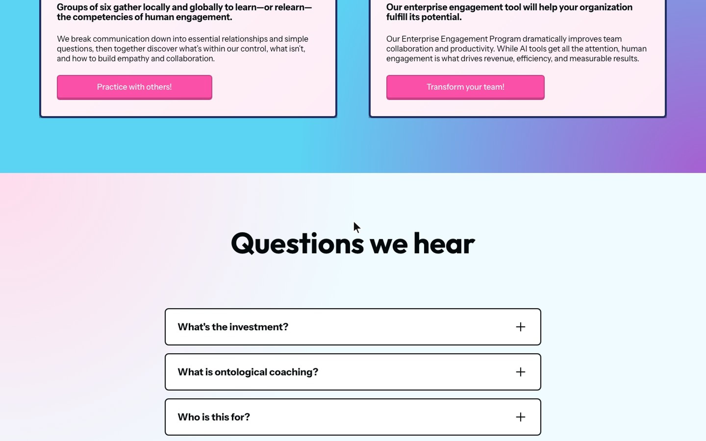 FAQ section