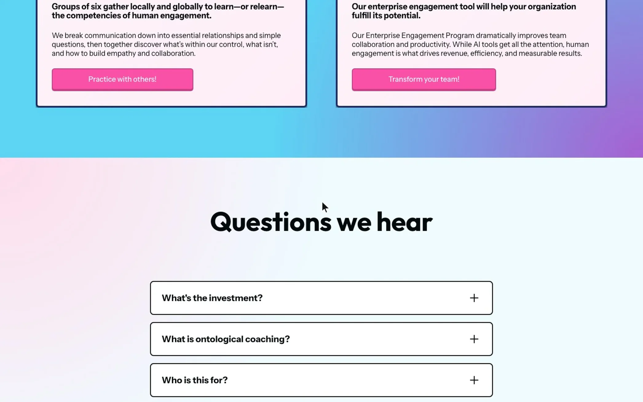 FAQ section