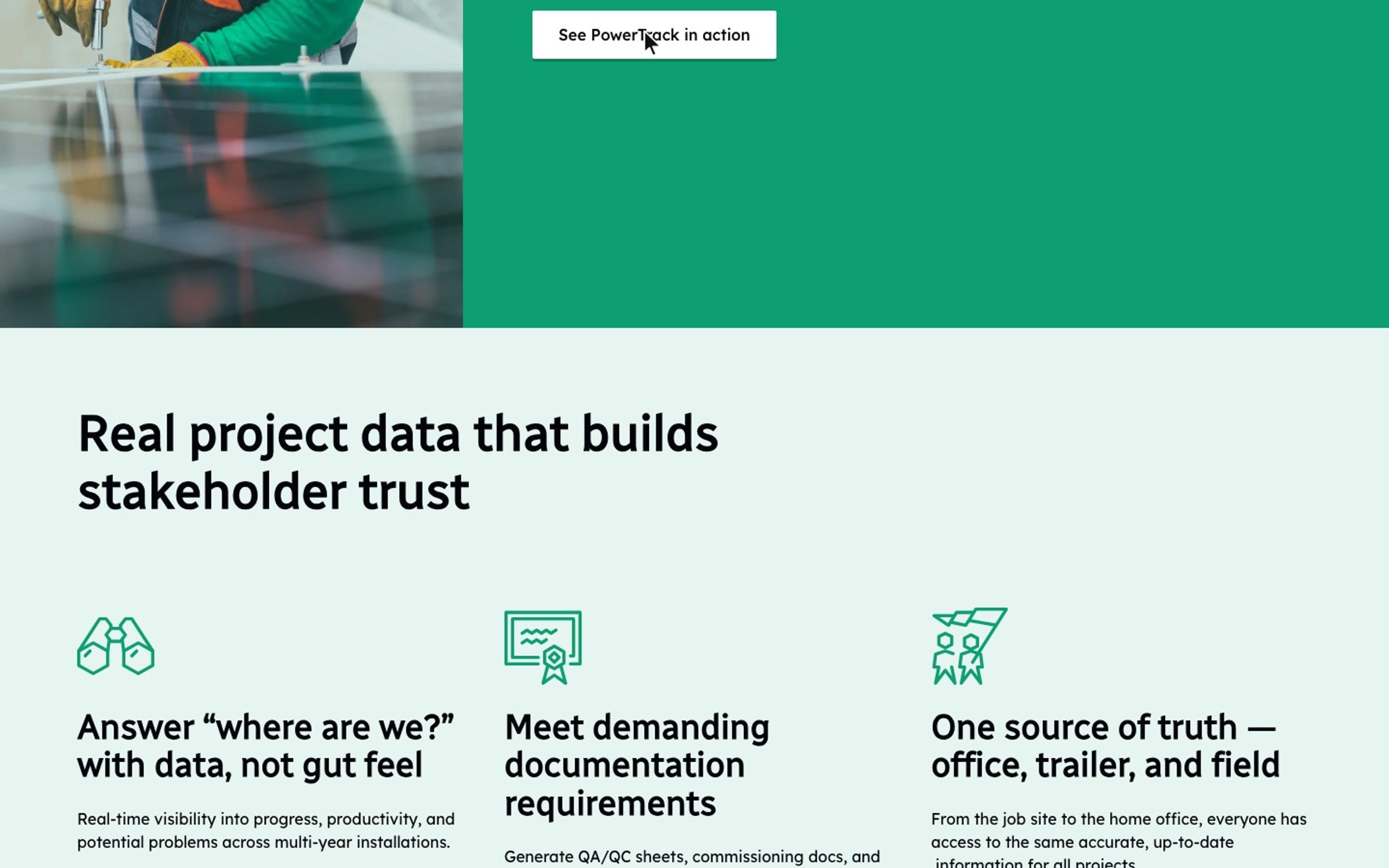 Stakeholder trust section