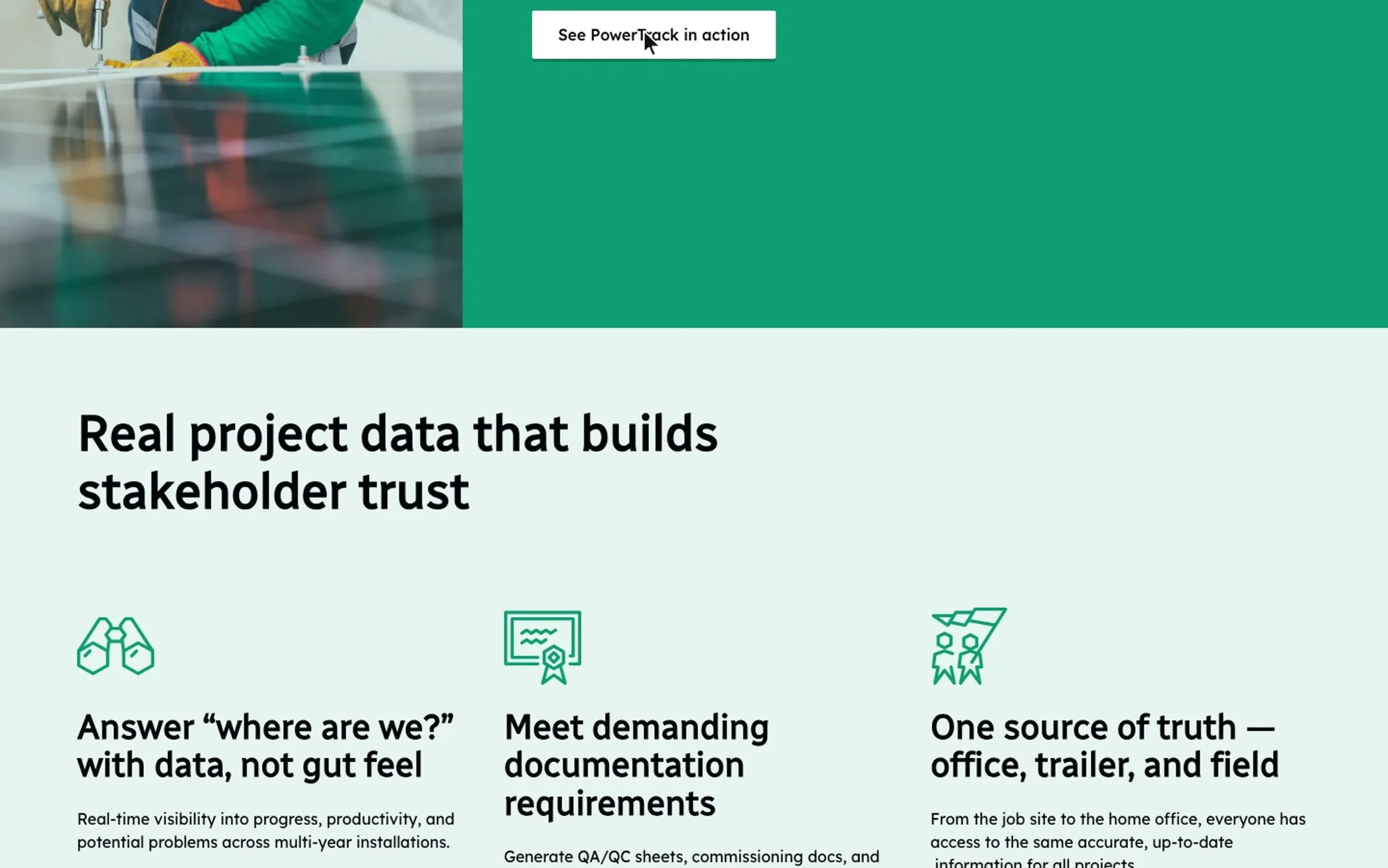 Stakeholder trust section