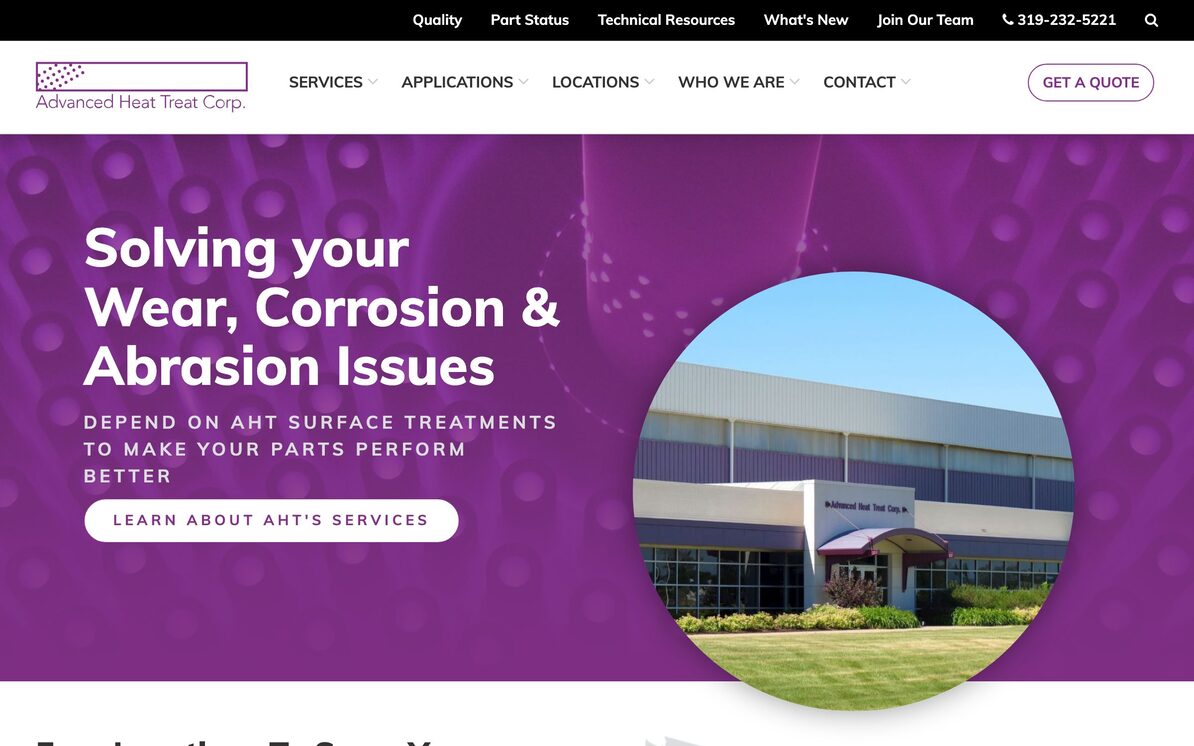The AHT homepage, captured September 2026